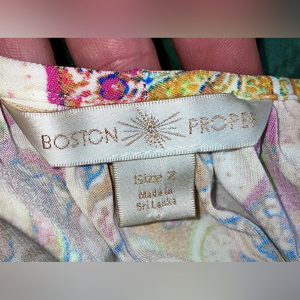 BOSTON PROPER Rainbow Paisley Bell-Sleeve Dress, size 2, LIKE NEW - Picture 9 of 9